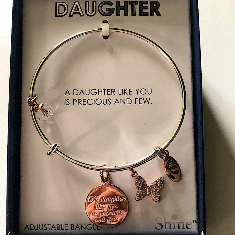 Shine daughter adjustable charm bangle